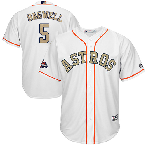 Astros #5 Jeff Bagwell White 2018 Gold Program Cool Base Stitched MLB Jersey - Click Image to Close